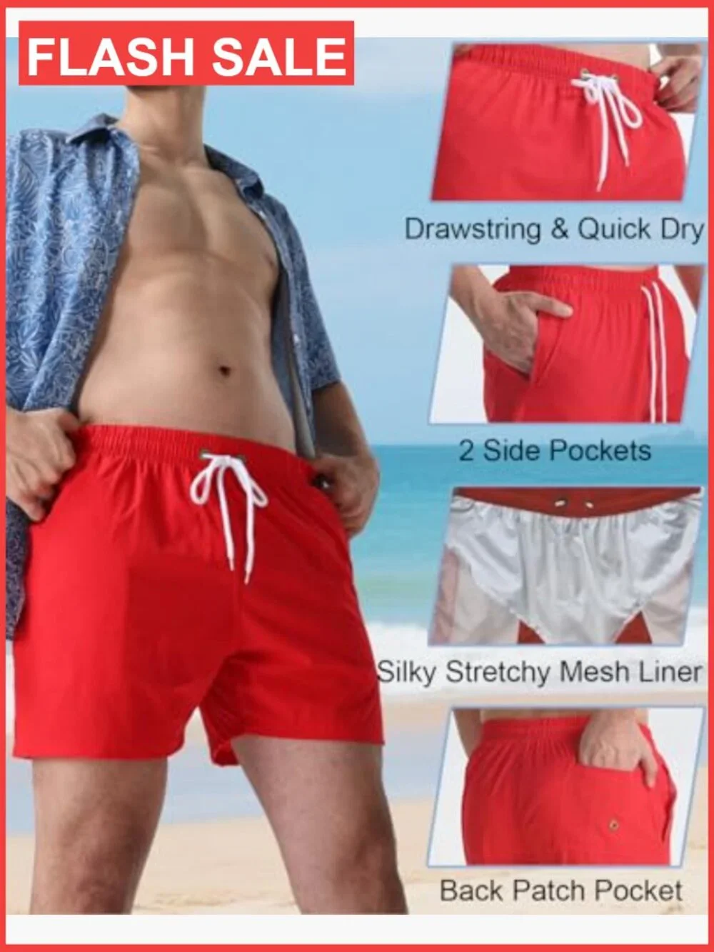 Men's Quick Dry Swim Trunks 5